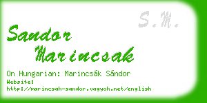 sandor marincsak business card